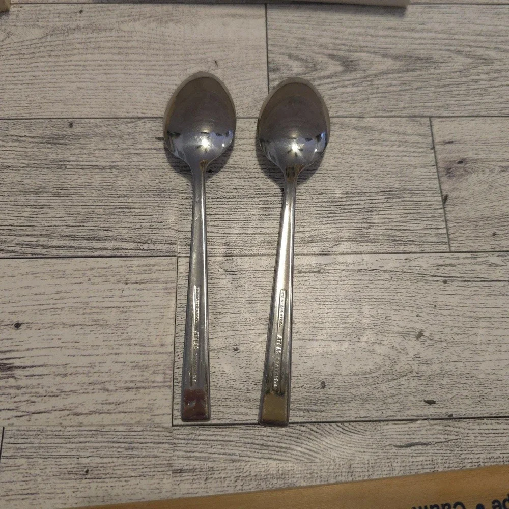 FIRTH‎ STAYBRITE VINTAGE SET OF 6 STAINLESS STEEL TEASPOONS BOXED - Picture 6 of 9